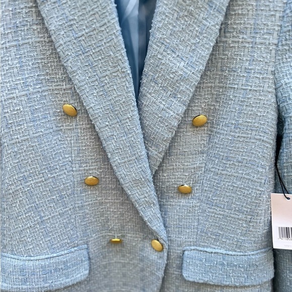 Jason Wu Pastel Blue Double Breasted Tweed Jacket Gold Buttons Size S NWT - Picture 5 of 14